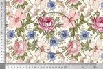 Lade das Bild in den Galerie-Viewer, Supersoft Premium BIO Jersey "Vintage Flowers" delicate white klein 0,5 m
