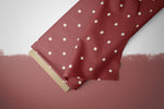 Lade das Bild in den Galerie-Viewer, Supersoft Premium BIO French Terry "Briar and Pine" Polka Red 0,5 m