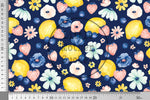 Lade das Bild in den Galerie-Viewer, Supersoft Premium BIO Jersey "Eliza" Lemon Berry royal blue0,5 m