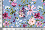 Lade das Bild in den Galerie-Viewer, Supersoft Premium BIO Jersey "Wildflower Fields" Floral blue 0,9 m Rest