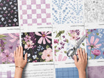 Lade das Bild in den Galerie-Viewer, Supersoft Premium BIO Jersey "Wildflower Fields" Vintage script lilac 0,5 m