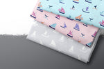 Lade das Bild in den Galerie-Viewer, Webware für Bermudashorts "Little Portuguese Boats" COLLECTION 0,5m