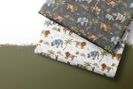 Lade das Bild in den Galerie-Viewer, Webware für Bermudashorts "Origami Safari" COLLECTION 0,5 m
