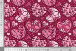 Lade das Bild in den Galerie-Viewer, Supersoft Premium BIO Jersey "Dark Pink Hearts" 0,5 m