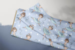 Lade das Bild in den Galerie-Viewer, Supersoft Premium Jersey "Ballerinchen" Blau groß 0,5 m