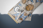 Lade das Bild in den Galerie-Viewer, Supersoft Premium BIO French Terry "Basketballs" groß 0,5 m