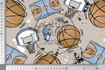 Lade das Bild in den Galerie-Viewer, Supersoft Premium BIO French Terry "Basketballs" groß 0,5 m