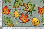 Lade das Bild in den Galerie-Viewer, Supersoft Premium BIO Jersey "Blätterzeit" Blätter groß 0,5 m