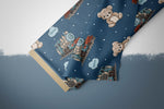 Lade das Bild in den Galerie-Viewer, Supersoft Premium BIO Jersey "Chooo Chooo" navy groß 0,5 m