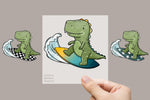 Lade das Bild in den Galerie-Viewer, Bügelbild "Dino Surfing"