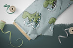 Lade das Bild in den Galerie-Viewer, Webware für Bermudashorts "Dino Surfing" seafoam 0,5 m