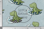 Lade das Bild in den Galerie-Viewer, Webware für Bermudashorts "Dino Surfing" seafoam 0,5 m