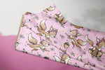 Lade das Bild in den Galerie-Viewer, Supersoft Premium BIO French Terry "Eichhörnchen Tag" Pink groß 0,5 m