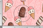 Lade das Bild in den Galerie-Viewer, Supersoft Premium Frottee Jersey "Eis Liebe" rosa groß 0,45 m Rest