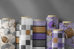 Lade das Bild in den Galerie-Viewer, Supersoft Premium BIO French Terry "Footballs" purple groß 0,5 m