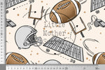 Lade das Bild in den Galerie-Viewer, Supersoft Premium BIO French Terry "Footballs" beige groß 0,5 m