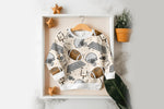 Lade das Bild in den Galerie-Viewer, Supersoft Premium BIO French Terry "Footballs" beige groß 0,5 m