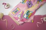 Lade das Bild in den Galerie-Viewer, Supersoft Premium BIO Jersey "Happy Tape" pink groß 0,5 m