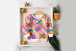 Lade das Bild in den Galerie-Viewer, Supersoft Premium BIO Jersey "Happy Tape" pink groß 0,5 m
