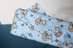 Lade das Bild in den Galerie-Viewer, Supersoft Premium BIO Jersey "Heidelbeerkätzchen" sky groß 0,5 m