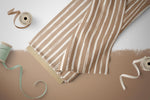 Lade das Bild in den Galerie-Viewer, Supersoft Premium BIO French Terry "Herbstfüchschen" beige Brushlines 0,5 m