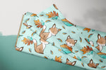 Lade das Bild in den Galerie-Viewer, Supersoft Premium BIO French Terry "Herbstfüchschen" mint groß 0,5 m