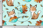 Lade das Bild in den Galerie-Viewer, Supersoft Premium BIO French Terry "Herbstfüchschen" mint groß 0,5 m