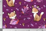 Lade das Bild in den Galerie-Viewer, Supersoft Premium BIO French Terry "Herbstfüchschen" Plum groß 0,5 m