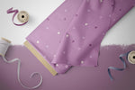 Lade das Bild in den Galerie-Viewer, Supersoft Premium BIO French Terry "Herbstwiese" magenta Herzchen 0,5 m