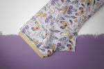 Lade das Bild in den Galerie-Viewer, Supersoft Premium BIO Jersey "Hühnertag" lila klein 0,7 m Rest