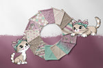 Lade das Bild in den Galerie-Viewer, Supersoft Premium BIO French Terry "Kitty Day" Pixel klein 0,5 m