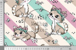 Lade das Bild in den Galerie-Viewer, Supersoft Premium BIO French Terry "Kitty Day" Striped groß 0,5 m