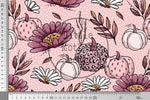 Lade das Bild in den Galerie-Viewer, Supersoft Premium BIO French Terry "Kürbiswiese" mauve pink groß 0,5 m
