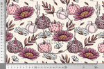 Lade das Bild in den Galerie-Viewer, Supersoft Premium BIO French Terry "Kürbiswiese" mauve white klein 0,5 m