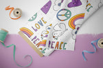 Lade das Bild in den Galerie-Viewer, Premium BIO Ripp Jersey "Love and Peace" groß 0,5 m