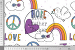 Lade das Bild in den Galerie-Viewer, Premium BIO Ripp Jersey "Love and Peace" groß 0,5 m