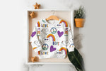 Lade das Bild in den Galerie-Viewer, Premium BIO Ripp Jersey "Love and Peace" groß 0,5 m