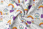 Lade das Bild in den Galerie-Viewer, Premium BIO Ripp Jersey "Love and Peace" groß 0,5 m