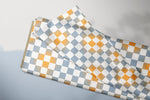 Lade das Bild in den Galerie-Viewer, Supersoft Premium BIO French Terry "Marshies" blau Chess Kombi klein 0,5 m