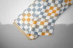 Lade das Bild in den Galerie-Viewer, Supersoft Premium BIO French Terry "Marshies" blau Chess Kombi klein 0,5 m