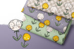 Lade das Bild in den Galerie-Viewer, Supersoft Premium BIO Jersey "Pustezahn und Löwenblume" gras klein 0,5 m