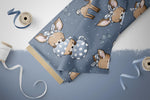 Lade das Bild in den Galerie-Viewer, Supersoft Premium BIO Jersey "Reh Lina" blau groß 0,5 m