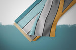 Lade das Bild in den Galerie-Viewer, Supersoft Premium BIO French Terry "ABCDEFG" Kombi Streifen Teal 0,5 m