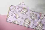 Lade das Bild in den Galerie-Viewer, Supersoft Premium BIO Jersey "Schulhase" Lila groß 0,5 m