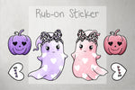 Lade das Bild in den Galerie-Viewer, Rub-on Sticker "Spooky Fun girl" 3er Set