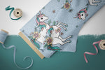Lade das Bild in den Galerie-Viewer, Supersoft Premium BIO French Terry "Unicornflower" groß 0,5 m