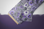 Lade das Bild in den Galerie-Viewer, Supersoft Premium BIO Jersey "Wiesengruß" purple groß 0,5 m