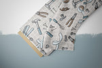 Lade das Bild in den Galerie-Viewer, Supersoft Premium BIO French Terry "Work Tools" grid groß 0,5 m