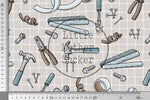 Lade das Bild in den Galerie-Viewer, Supersoft Premium BIO French Terry "Work Tools" grid groß 0,5 m
