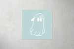 Lade das Bild in den Galerie-Viewer, Kunstleder Patch "Ghost with Cap" mint 3,5 x 3,5 cm